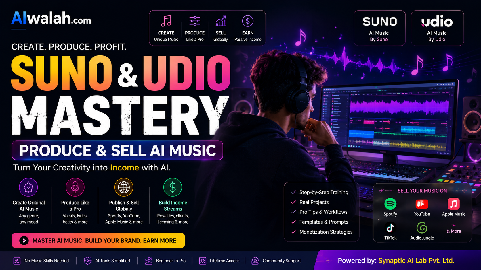 Suno & Udio Mastery: Produce & Sell AI Music