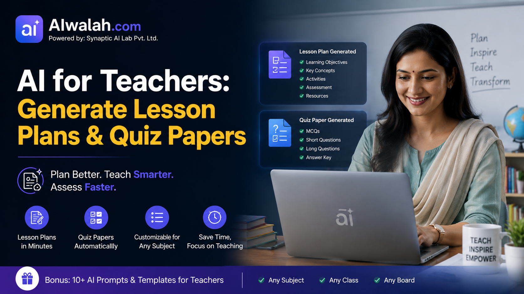 AI for Teachers: Generate Lesson Plans & Quiz Papers