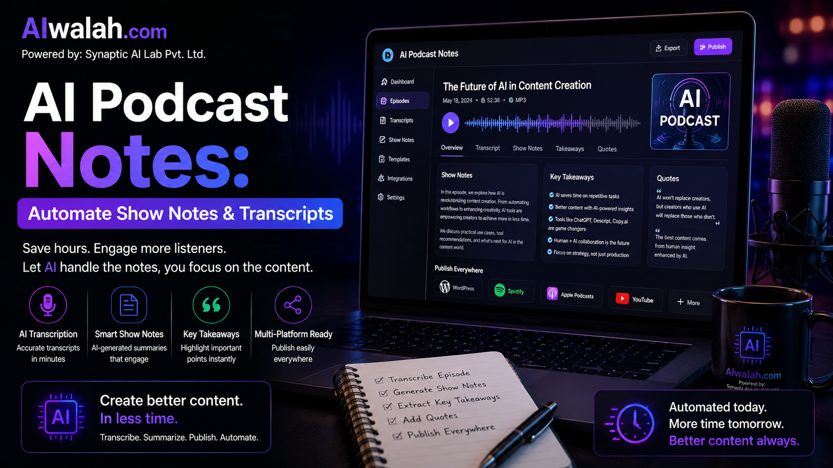 AI Podcast Notes: Automate Show Notes & Transcripts